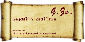 Gajdán Zsófia névjegykártya