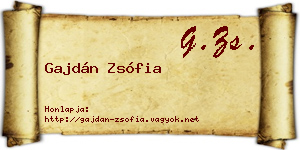 Gajdán Zsófia névjegykártya